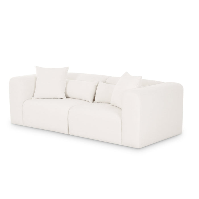 Tereasa 86" Cream Performance Chenille Modular Loveseat
