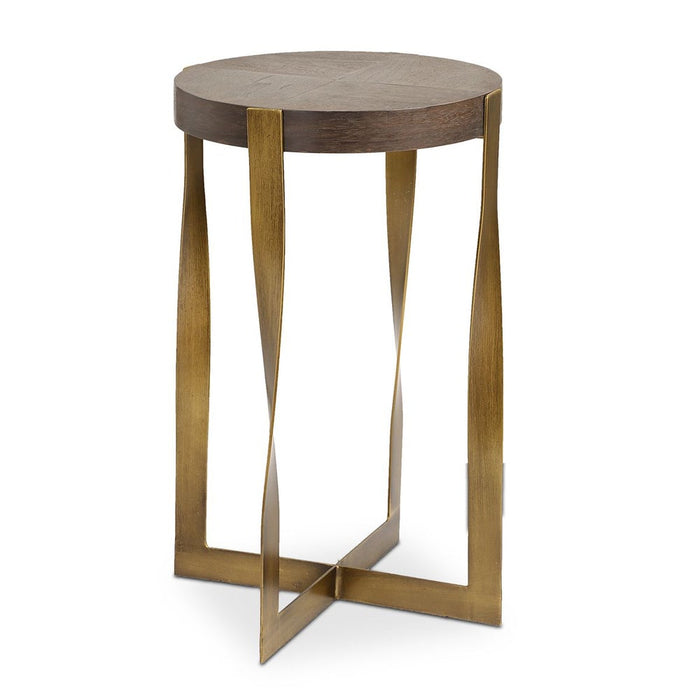 Olivia Walnut & Gold Accent Table