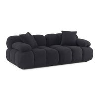 Vogue Black Vegan Shearling Modular Loveseat