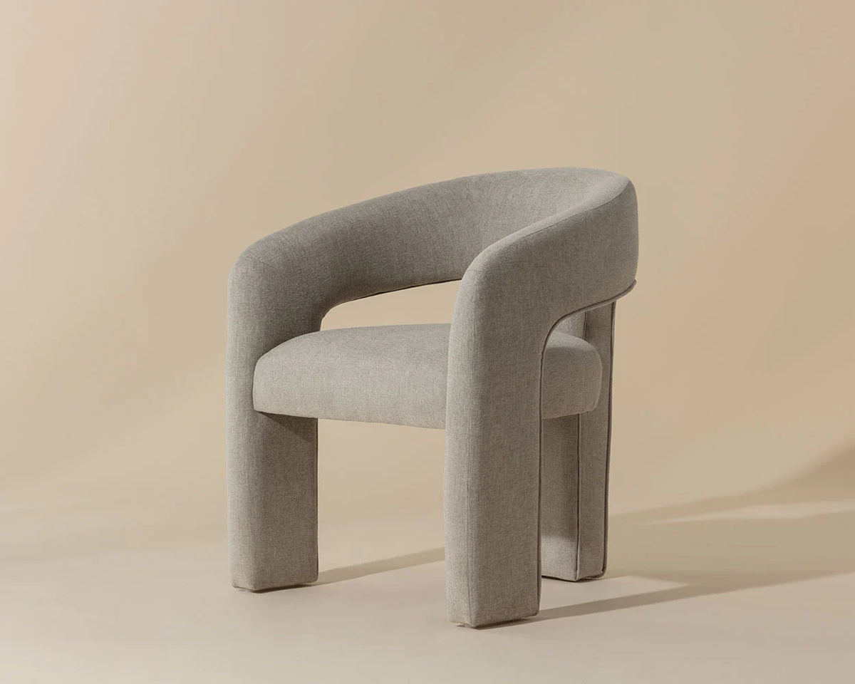 Isidore Sandstone Upholstered Open Back Dining Chair