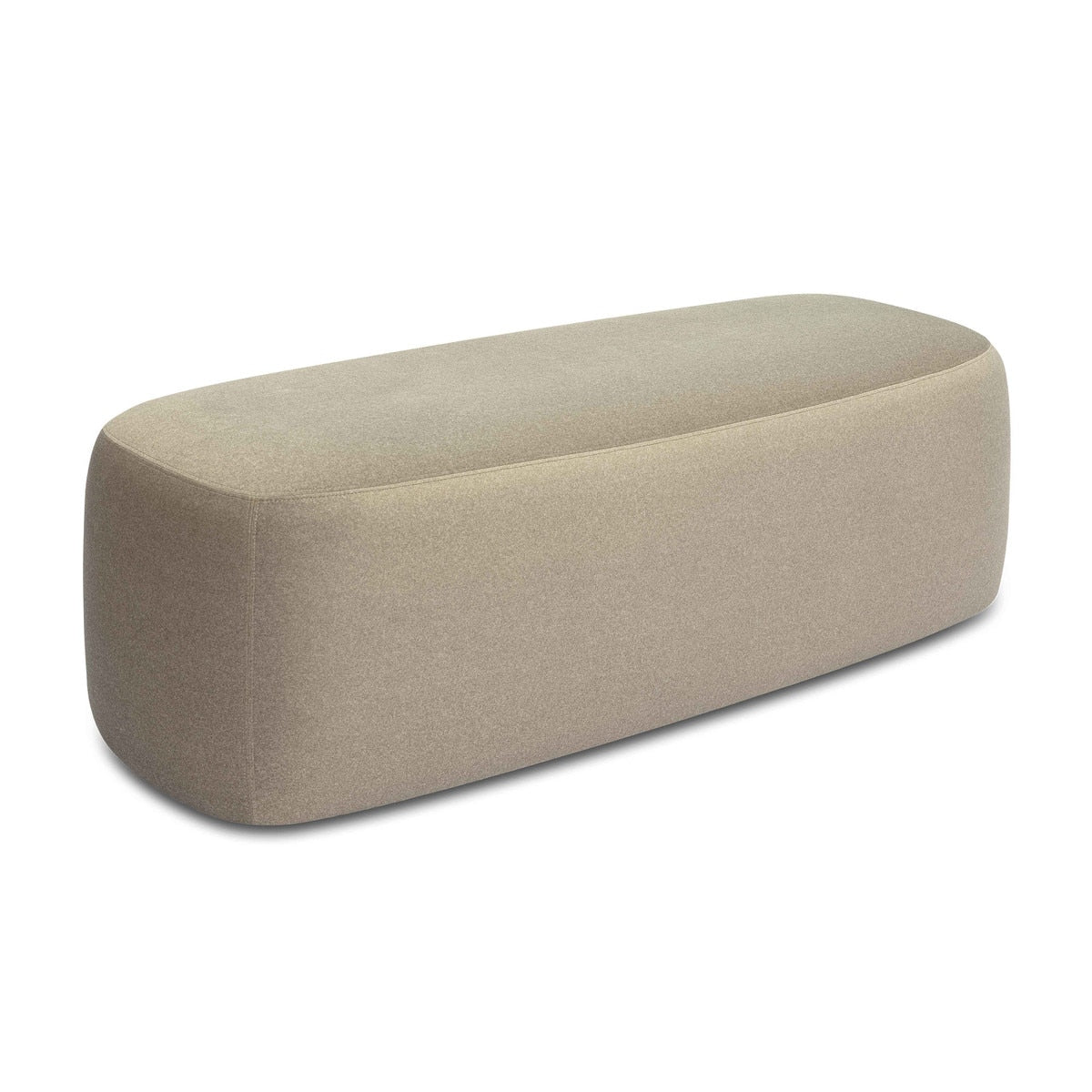 Graceland Taupe Faux Mohair Bench