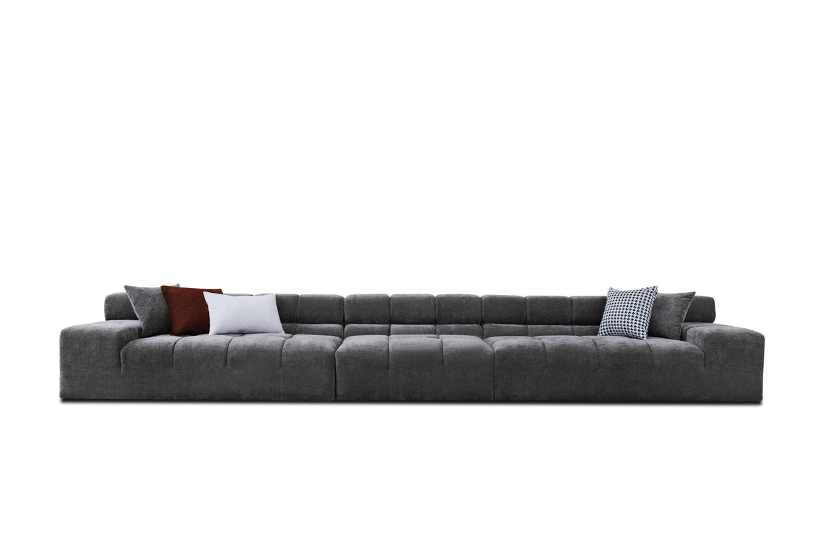 Tomi 171" Modern Grey Fabric 4 Seater Sofa