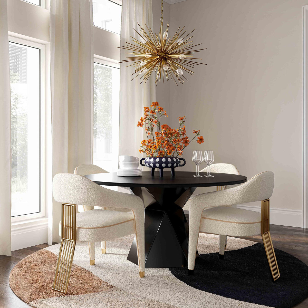 Ainsley Cream Performance Boucle Dining Chair