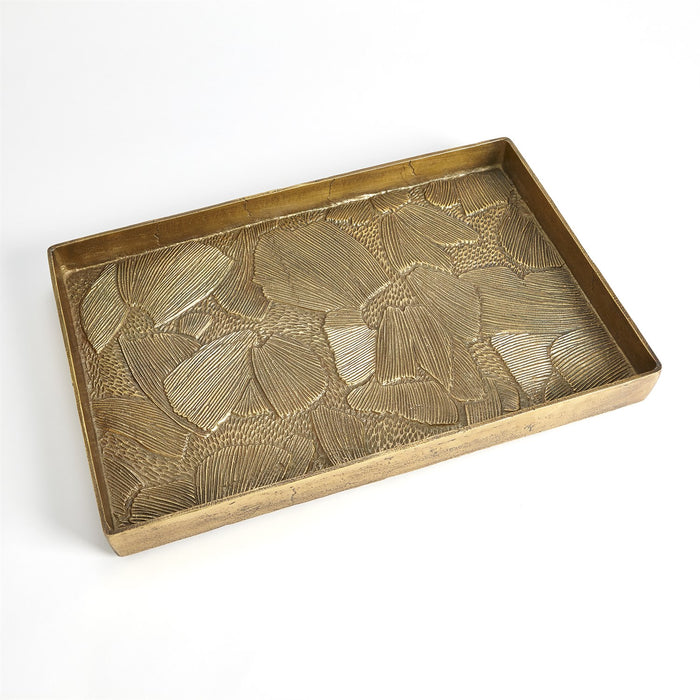 Fleur Antique Brass Tray