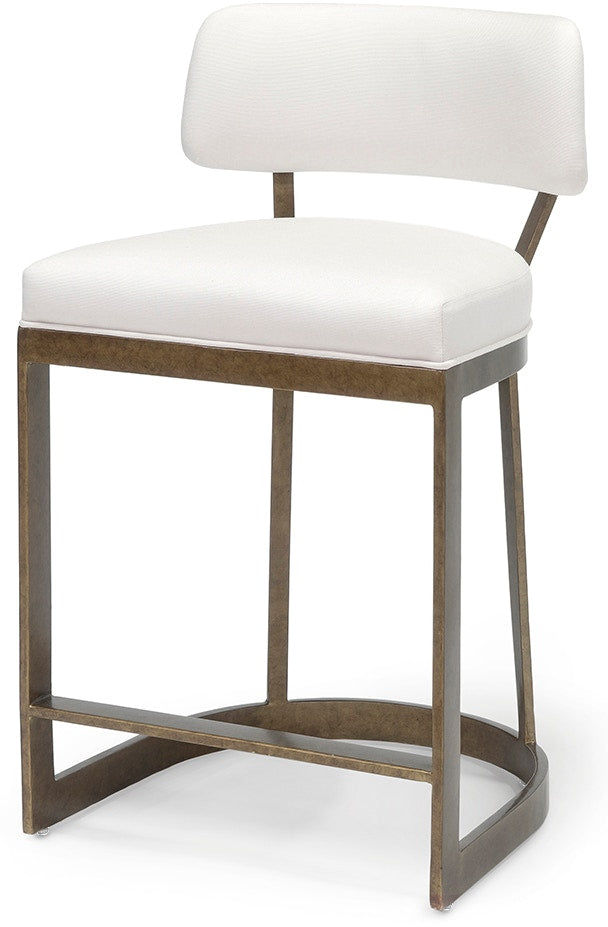 Conrad Gold & Performance White Weave Counter Stool