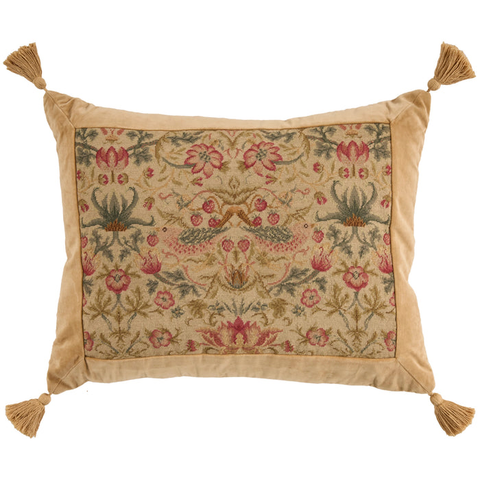 Taylor Vintage Beige Floral 20" x 26" Throw Pillow