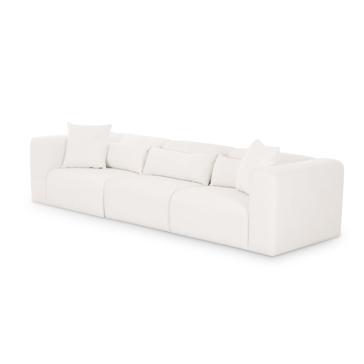 Tereasa  118" Cream Performance Chenille Modular Sofa
