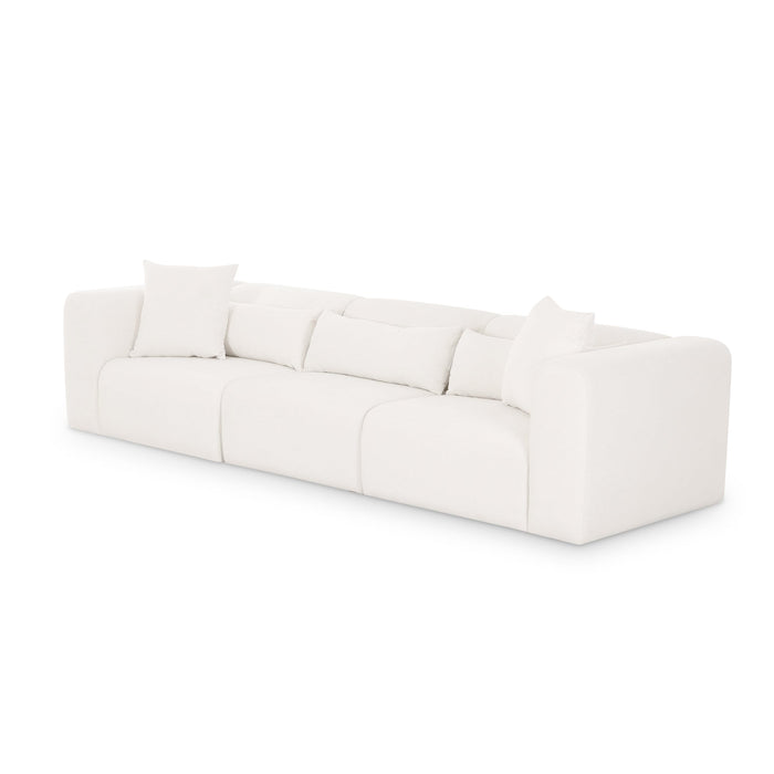 Tereasa  118" Cream Performance Chenille Modular Sofa