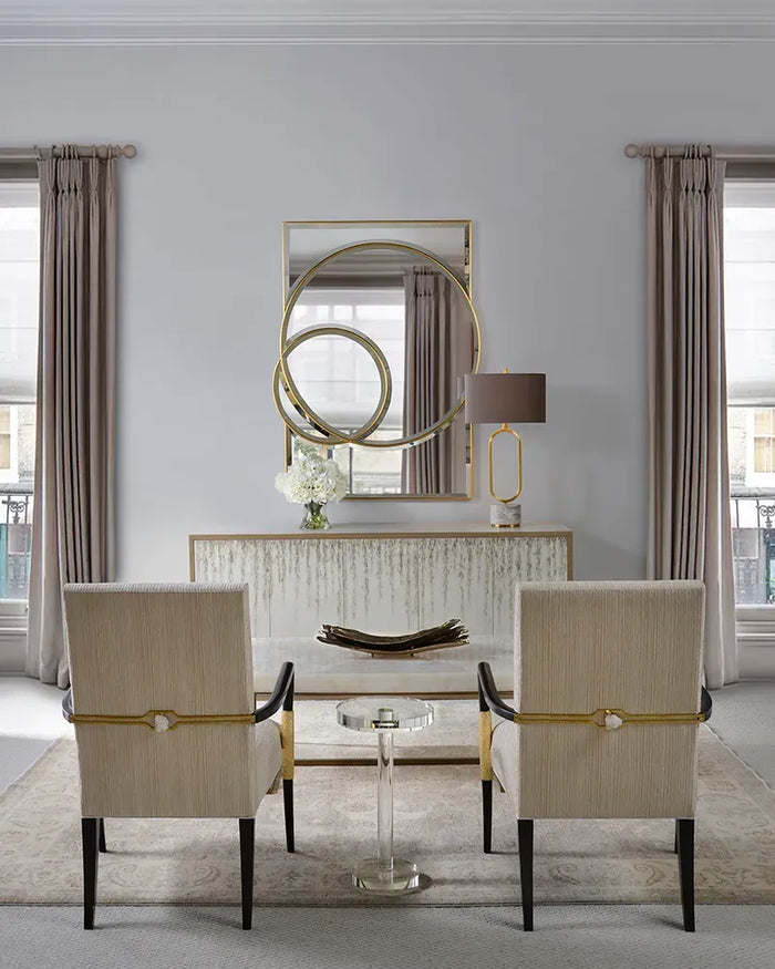 Sofie Brown & Gold Armchair with Brass Geode Detail
