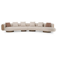 Olin 165.4" Modern 3-Piece Multicolored Boucle Fabric & Ash Sectional Sofa