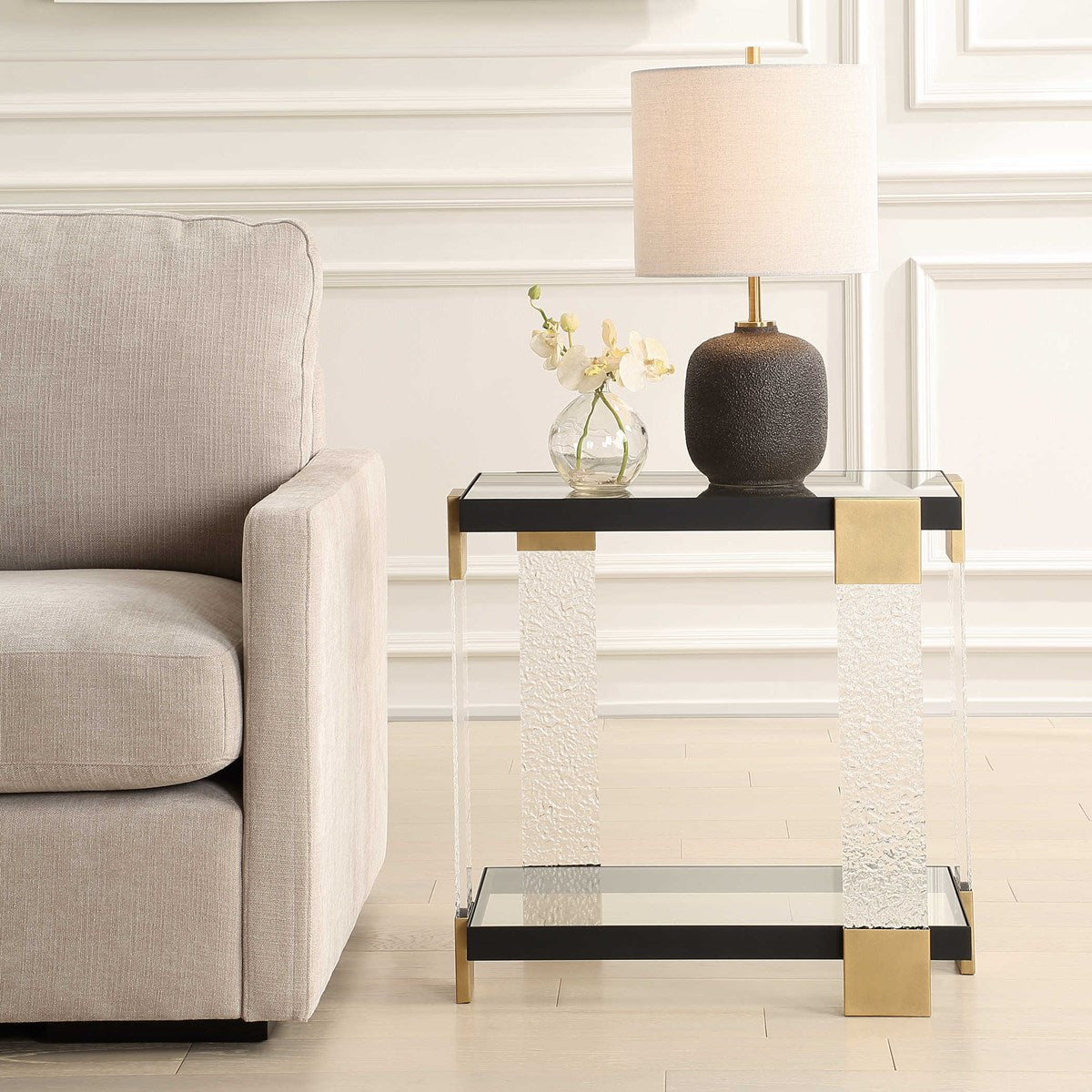 Mckenzie Black & Gold Accent Table