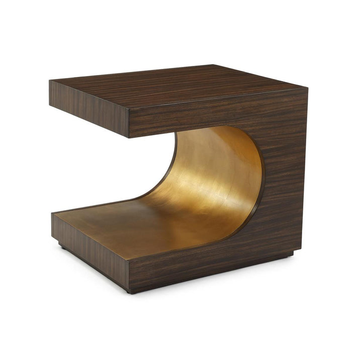 Allette Wood & Gold End Table