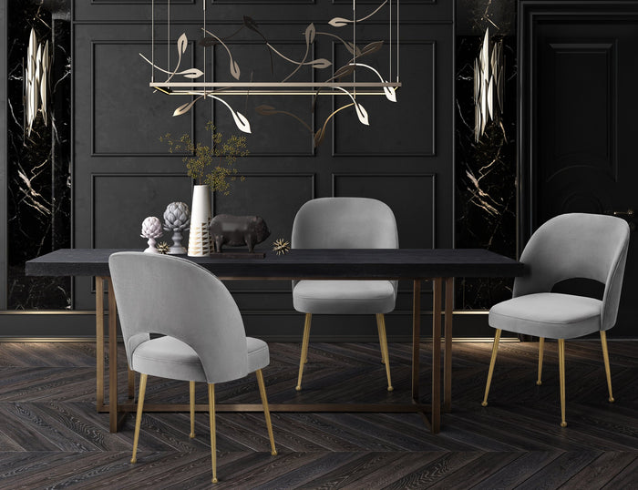 Giada Performance Graded Light Grey Velvet Chair