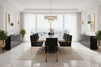 Delia 71" Black Crocodile & Rosegold Modern Buffet