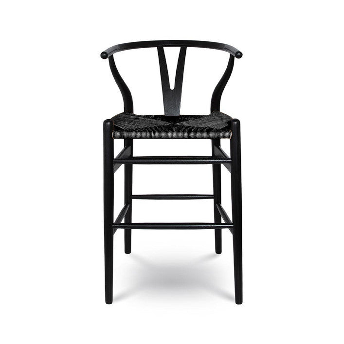 Akito Black Rope & Wood Counter Stool