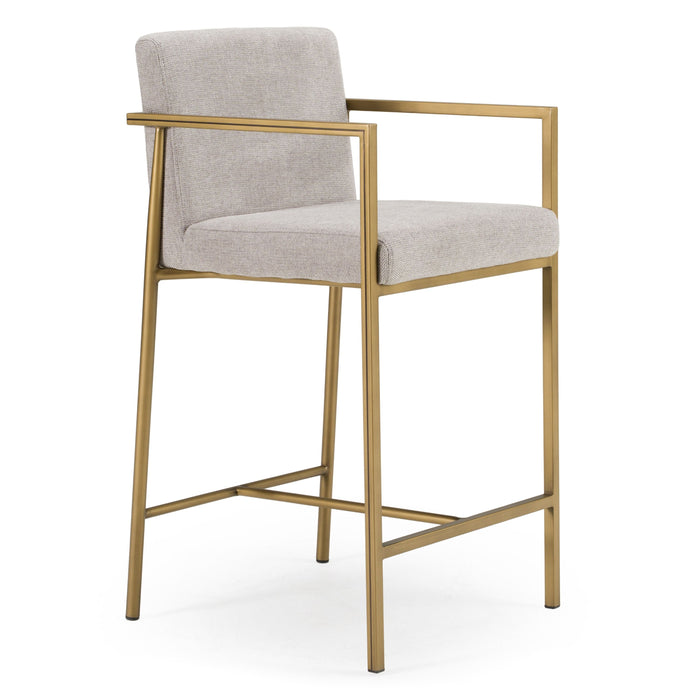 Cima Light Grey & Gold Counter Stool