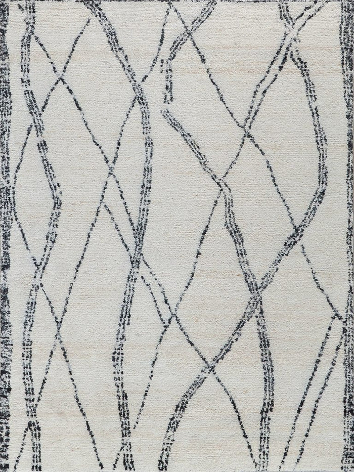Montana Handmade Wool Ivory/Black Area Rug - Elegance Collection