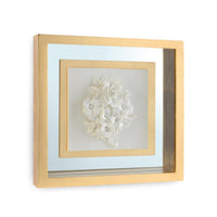 Josiane Botanical Porcelain Flower Shadow Box Wall Art with Gold Leaf Frame (4 Styles)