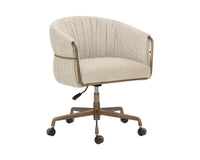 Olma Taupe Oatmeal & Bronze Desk Chair