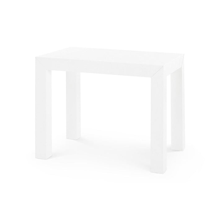 Rogelio Grasscloth Chiffon White End Table