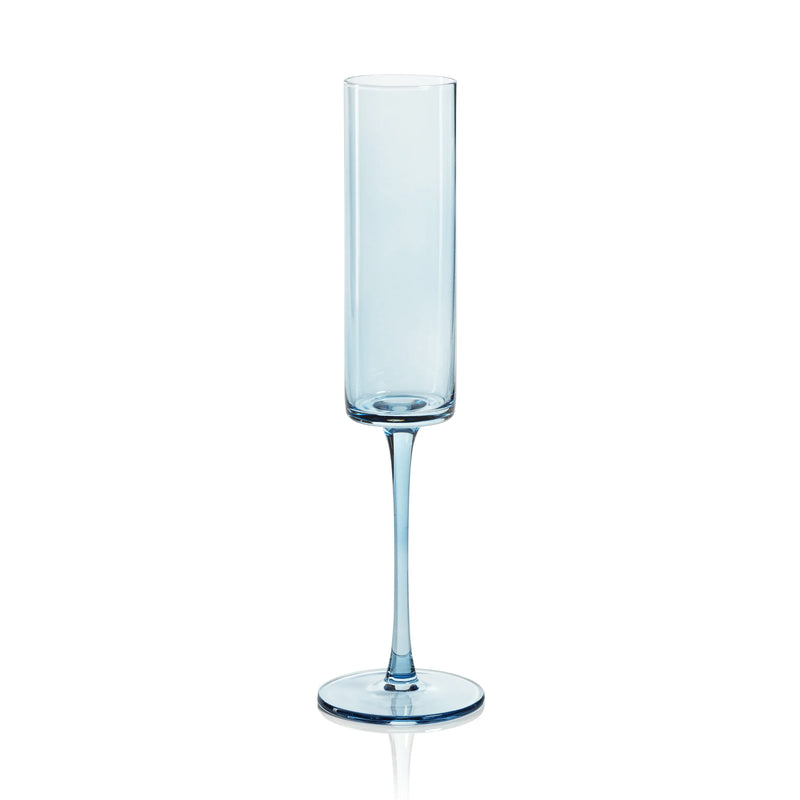 Fruttuoso Light Blue Champagne Flute - Set of 12