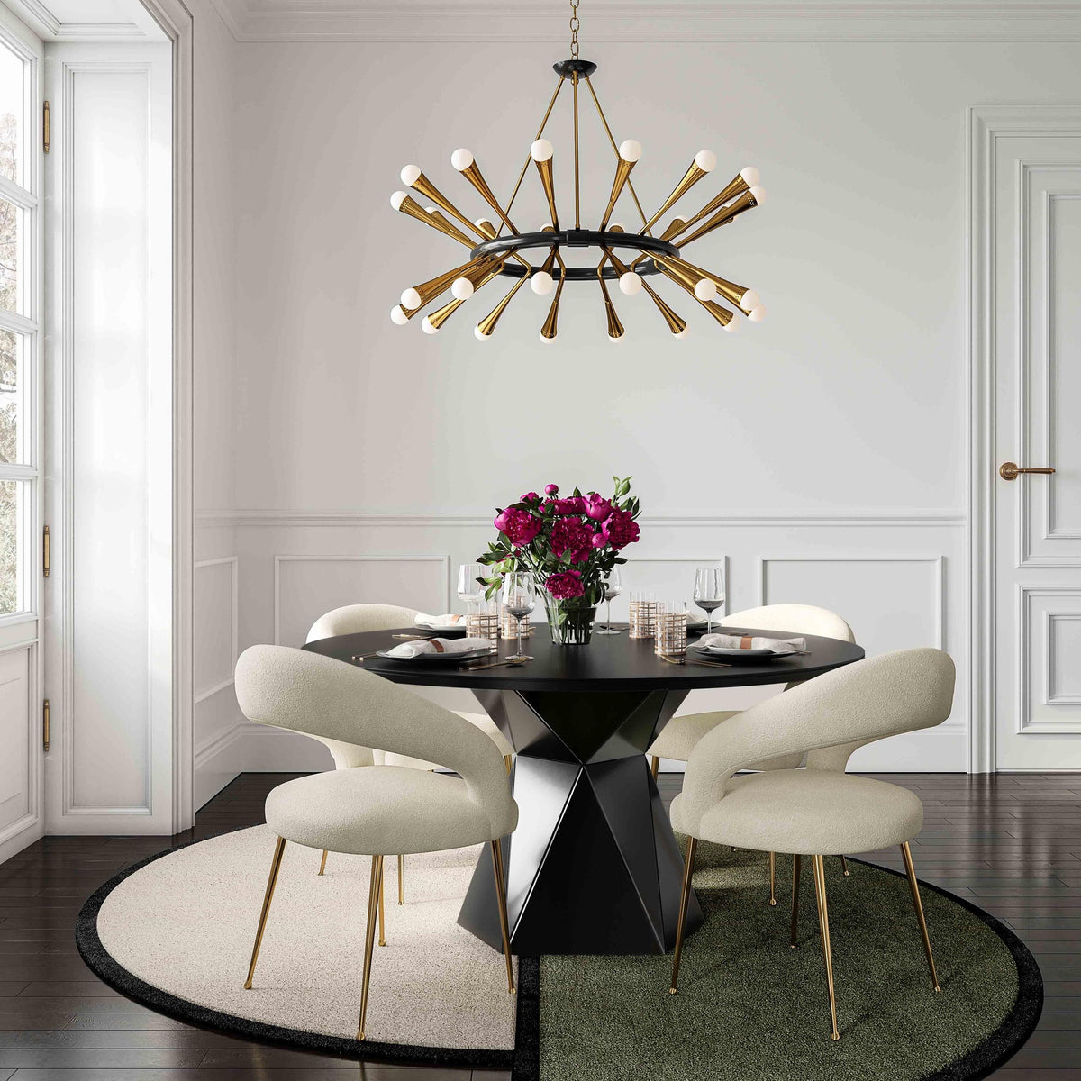 Modena Cream Boucle Dining Chair - Luxury Living Collection