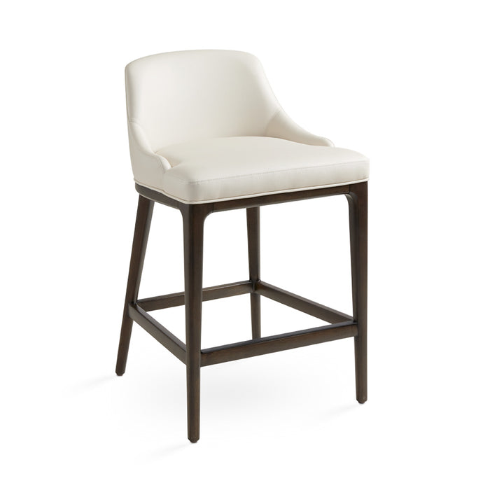 Tabitha Taupe Faux Leather & Wood Counter Stool