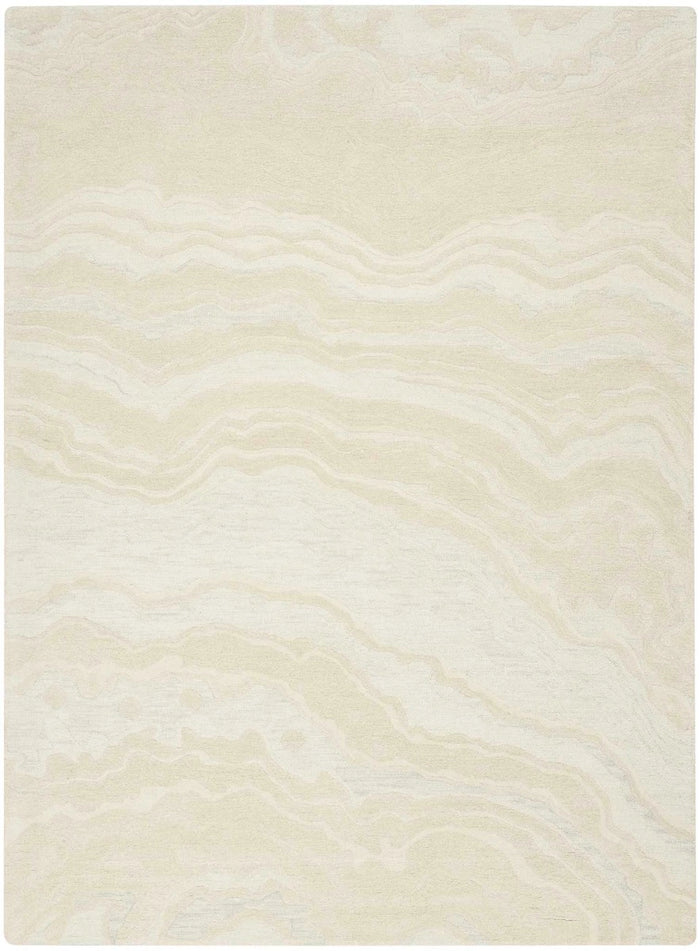 Refined Ivory Handmade Wool Area Rug