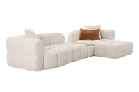 Lorelai Modern Beige Fabric Sectional With Console