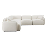 Travie 111.9" Sand Upcycled Performance Linen Modular L-Sectional