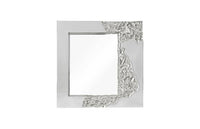 Mars 39" Black & Silver Leaf Modern Square Mirror