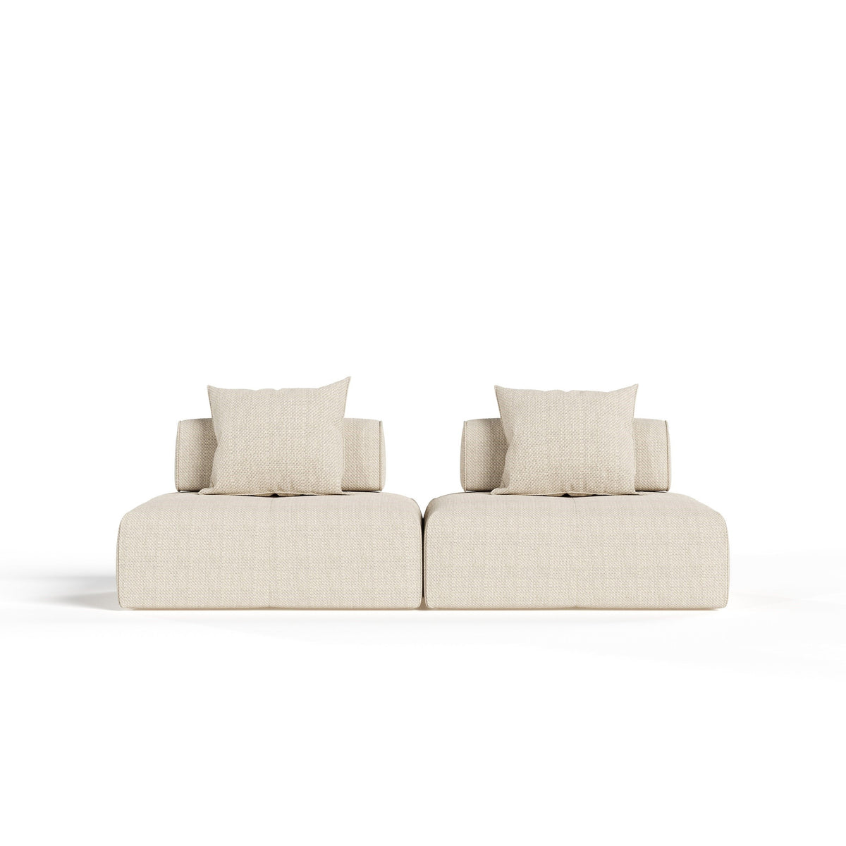 Eliza 2 Piece Modern Modular Beige Sectional Sofa