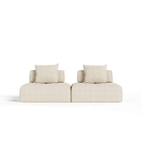 Eliza 2 Piece Modern Modular Beige Sectional Sofa