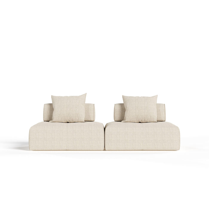 Eliza 2 Piece Modern Modular Beige Sectional Sofa