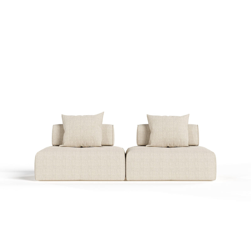 Eliza 2 Piece Modern Modular Beige Sectional Sofa