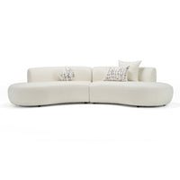 Estella Modern Cream Curved Sectional Sofa