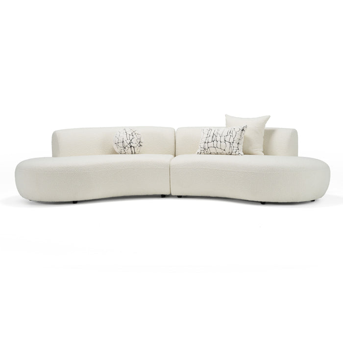 Estella Modern Cream Curved Sectional Sofa
