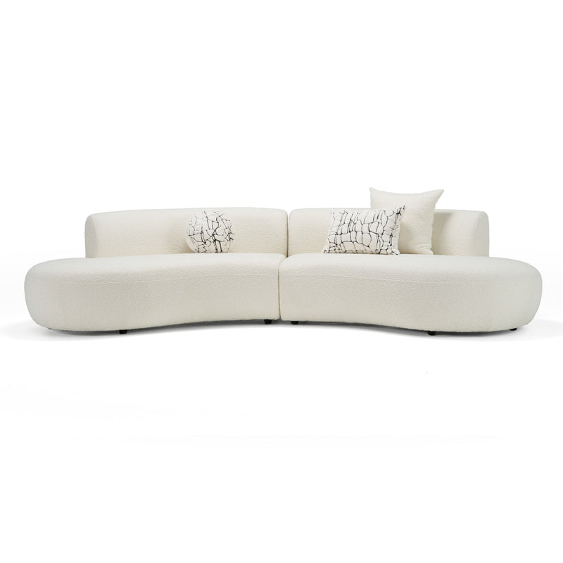 Estella Modern Cream Curved Sectional Sofa