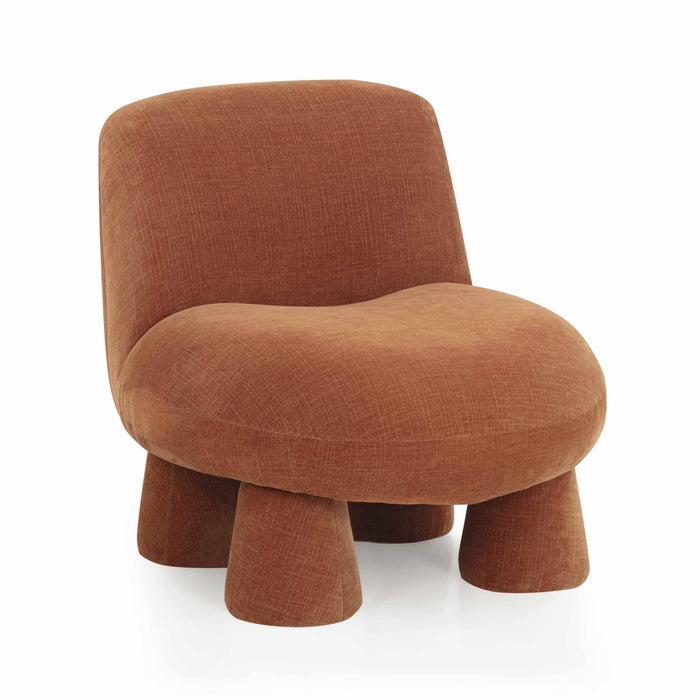 Aishen Rust Upcycled Chenille Accent Chair