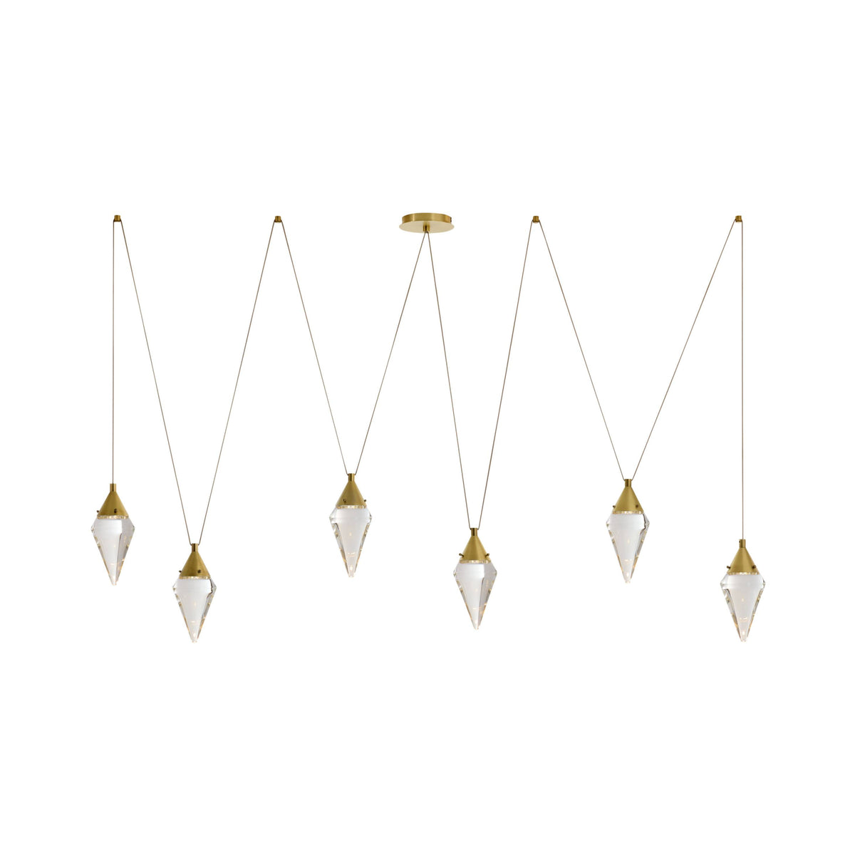 Berkley 82" Crystal & Antique Brass Multi-Drop Chandelier