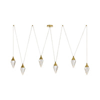 Berkley 82" Crystal & Antique Brass Multi-Drop Chandelier