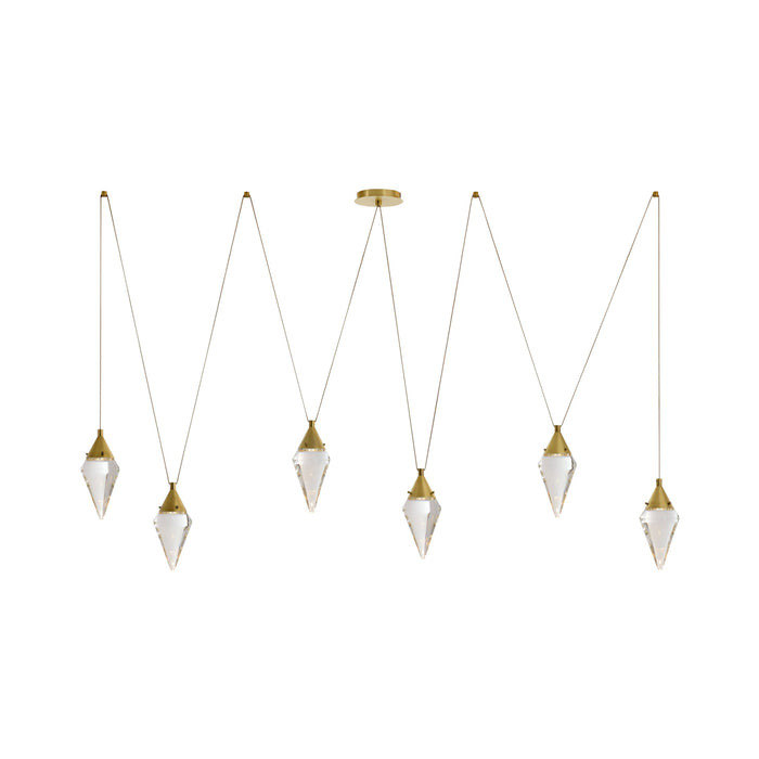 Berkley 82" Crystal & Antique Brass Multi-Drop Chandelier