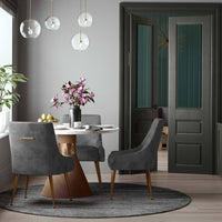 Prado Pleated Grey Velvet With Gold Frame Chair - Luxury Living Collection