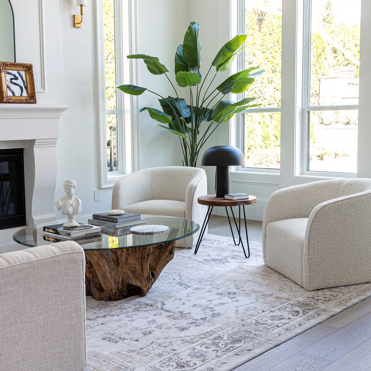 Vinita Cream Boucle Accent Chair