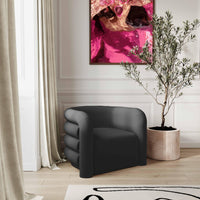 Manee Black Performance Velvet Accent Chair