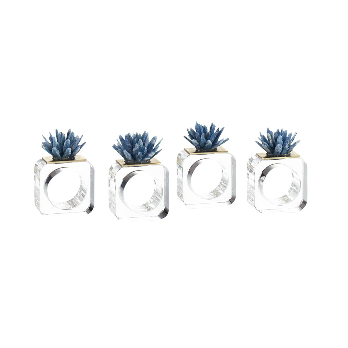 Avery Blue & Gold Napkin Rings (Set of 4)