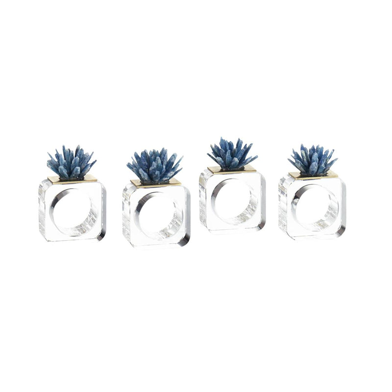 Avery Blue & Gold Napkin Rings (Set of 4)