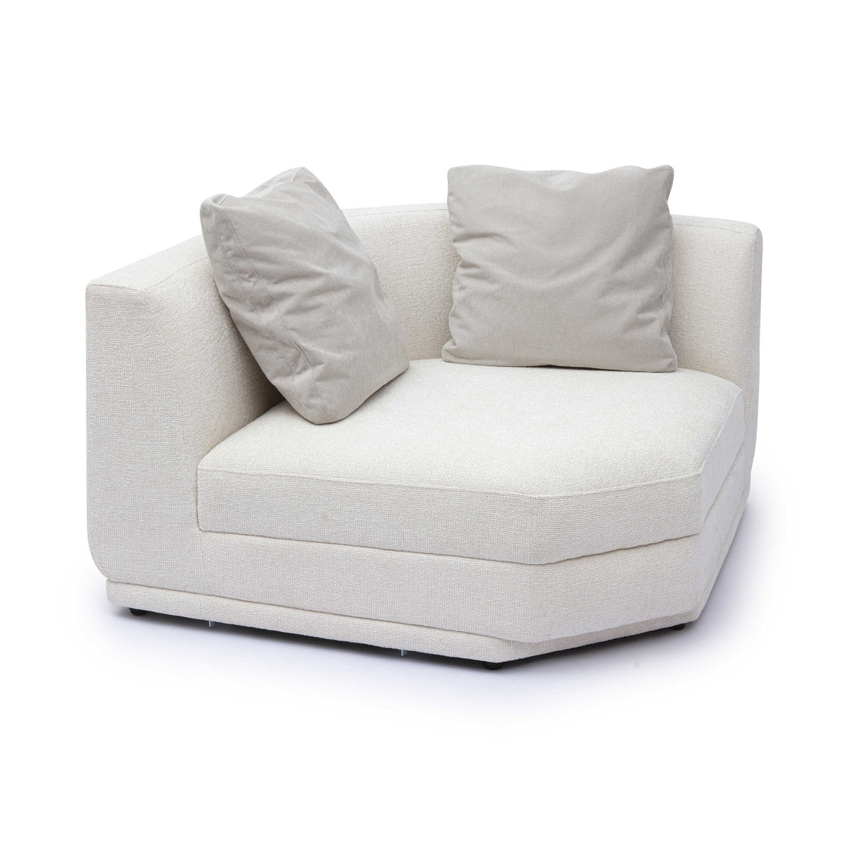 Arabella Cream Chenille Modular Wedge Corner Chair