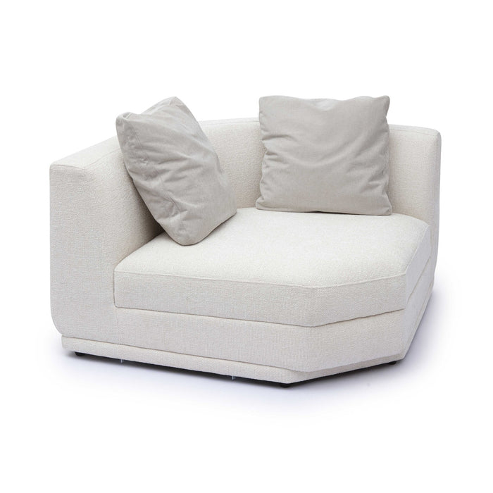 Arabella Cream Chenille Modular Wedge Corner Chair