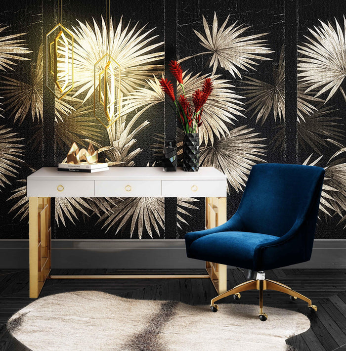 Prado Navy Velvet Office Swivel Office Chair - Luxury Living Collection